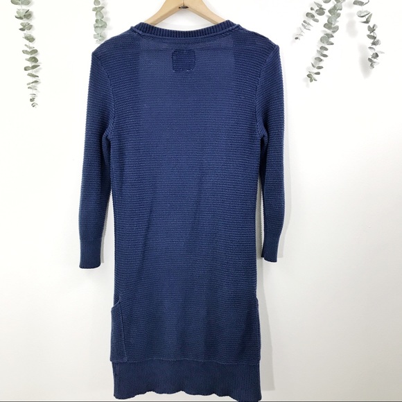 AEO Navy Duster Cardigan With Pockets Boho Indie - Picture 5 of 6